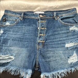 KanCan Blue Jean Shorts Distressed Frayed Hem
